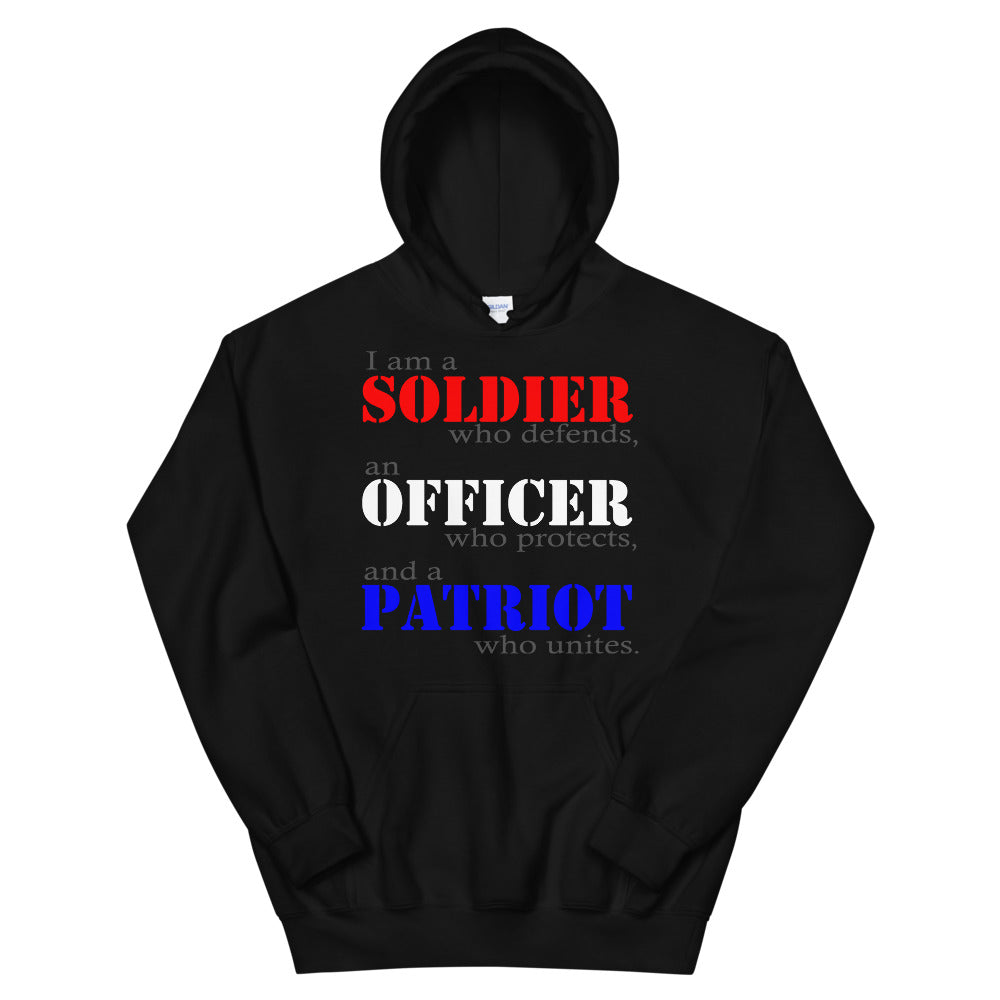 "Soldier, Officer, Patriot." Unisex Hoodie