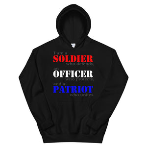 "Soldier, Officer, Patriot." Unisex Hoodie