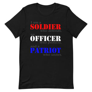 "Soldier, Officer, Patriot." Short-Sleeve Unisex T-Shirt