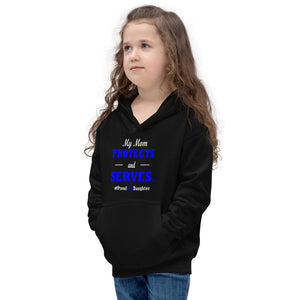 "My Mom Protects and Serves" Proud LEO Daughter Kids Hoodie