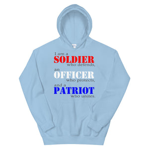 "Soldier Officer Patriot." Unisex Hoodie