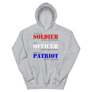 "Soldier, Officer, Patriot." Unisex Hoodie