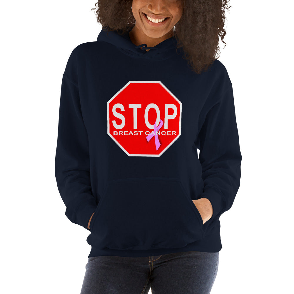 "STOP Breast Cancer" Stop Sign Hoodie