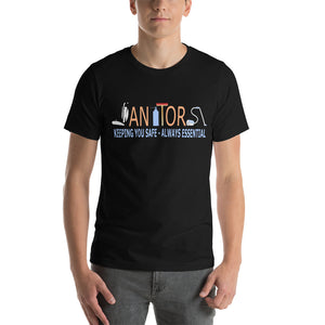 "Janitors: Keeping you Safe, Always Essential." T-Shirt