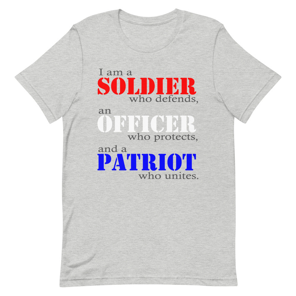 "Soldier, Officer, Patriot." Short-Sleeve Unisex T-Shirt