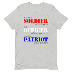 "Soldier, Officer, Patriot." Short-Sleeve Unisex T-Shirt