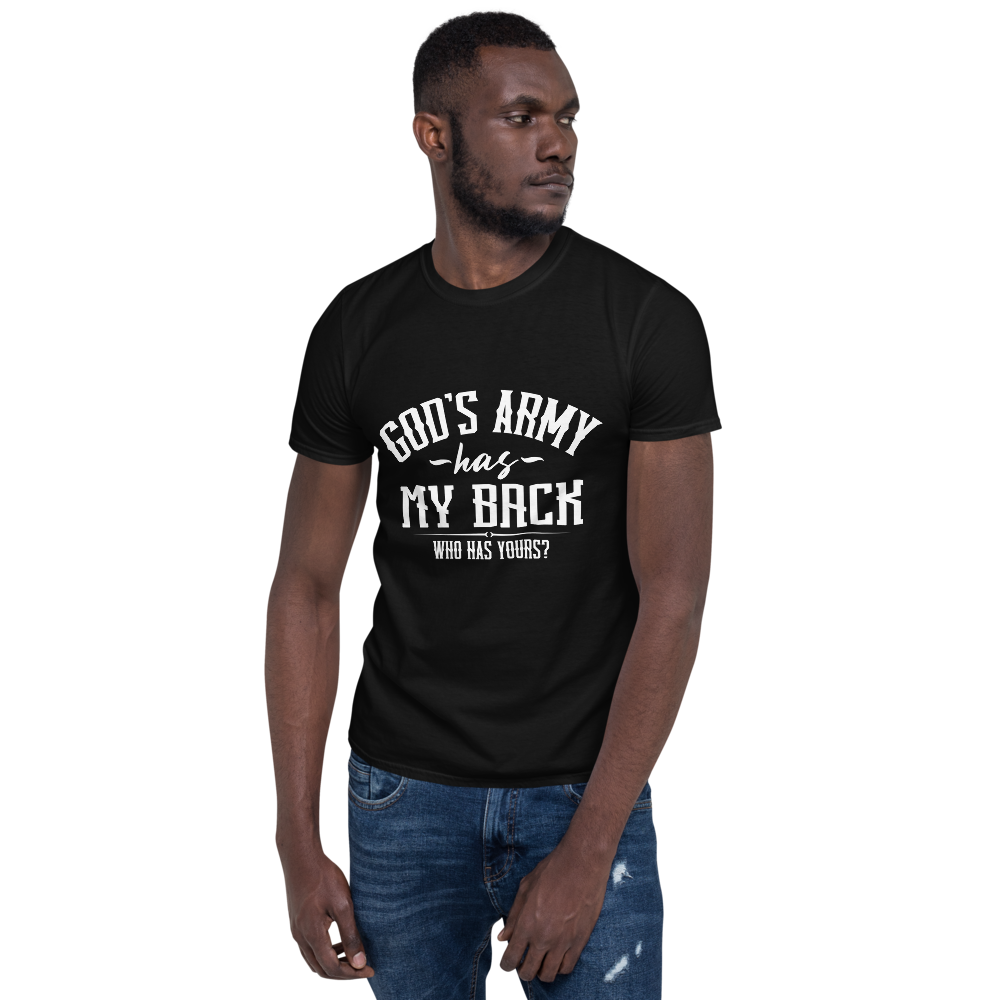 "God's army has my back. Who's got yours?" Psalm 35 Angel of War T-shirt