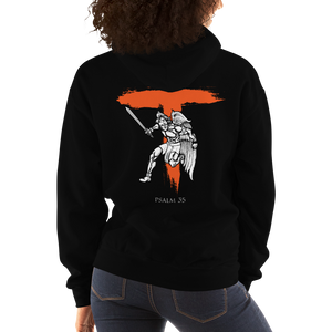 "God's army has my back. Who's got yours?" Psalm 35 Angel of War Hoodie